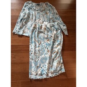 August Max women's paisley print top and matching skirt set NWT Sz 2X